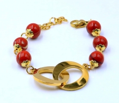 Stainless steel jewelry women beaded bracelet  Wholesale