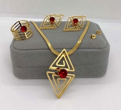Stainless steel jewelry necklace earring ring set wholesale