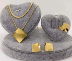 Stainless steel jewelry necklace earring ring set wholesale