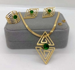 Stainless steel jewelry necklace earring ring set wholesale