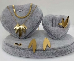 Stainless steel jewelry necklace earring ring set wholesale