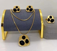 Stainless steel jewelry necklace earring ring set wholesale