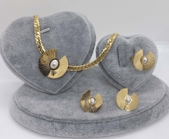 Stainless steel jewelry necklace earring ring set wholesale