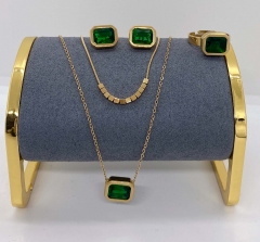 Stainless steel jewelry necklace earring ring set wholesale
