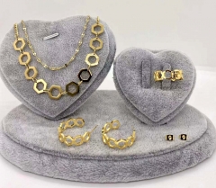 Stainless steel jewelry necklace earring ring set wholesale