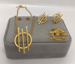 Stainless steel jewelry necklace earring ring set wholesale