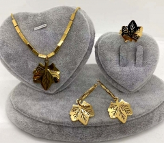 Stainless steel jewelry necklace earring ring set wholesale