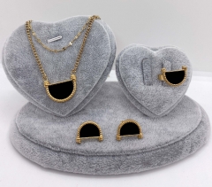 Stainless steel jewelry necklace earring ring set wholesale