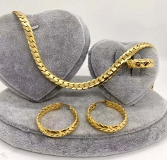 Stainless steel jewelry necklace earring ring set wholesale