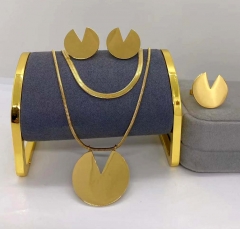 Stainless steel jewelry necklace earring ring set wholesale