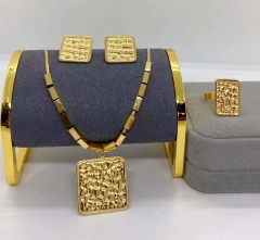 Stainless steel jewelry necklace earring ring set wholesale