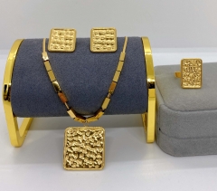 Stainless steel jewelry necklace earring ring set wholesale