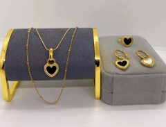 Stainless steel jewelry necklace earring ring set wholesale
