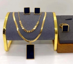Stainless steel jewelry necklace earring ring set wholesale