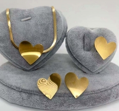 Stainless steel jewelry necklace earring ring set wholesale