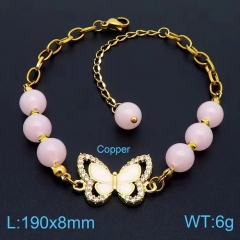 Stainless steel jewelry women beaded bracelet  Wholesale