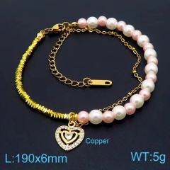 Stainless steel jewelry women beaded bracelet  Wholesale