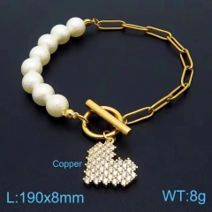 Stainless steel jewelry women beaded bracelet  Wholesale