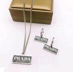 Stainless steel jewelry necklace earring set wholesale