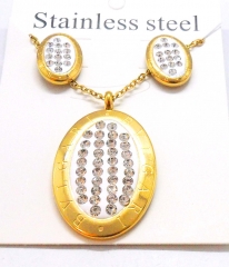 Stainless steel jewelry necklace earring set wholesale