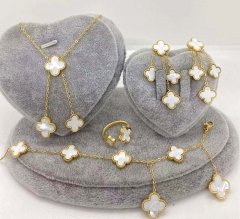 Stainless steel jewelry Necklace Earrings Ring bracelet set Wholesale
