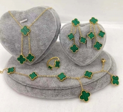 Stainless steel jewelry Necklace Earrings Ring bracelet set Wholesale