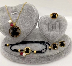 Stainless steel jewelry Necklace Earrings Ring bracelet set Wholesale