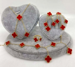 Stainless steel jewelry Necklace Earrings Ring bracelet set Wholesale