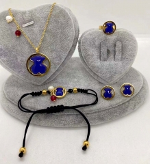 Stainless steel jewelry Necklace Earrings Ring bracelet set Wholesale