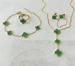 Stainless steel jewelry Necklace Earrings Ring bracelet set Wholesale