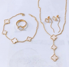 Stainless steel jewelry Necklace Earrings Ring bracelet set Wholesale