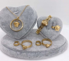 Stainless steel jewelry Necklace Earrings Ring bracelet set Wholesale