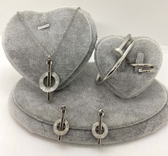 Stainless steel jewelry Necklace Earrings Ring bracelet set Wholesale