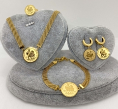 Stainless steel jewelry Necklace Earrings Ring bracelet set Wholesale