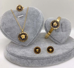 Stainless steel jewelry Necklace Earrings Ring bracelet set Wholesale