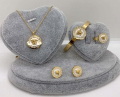 Stainless steel jewelry Necklace Earrings Ring bracelet set Wholesale