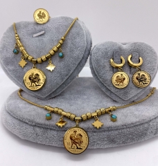 Stainless steel jewelry Necklace Earrings Ring bracelet set Wholesale