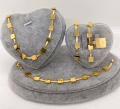 Stainless steel jewelry Necklace Earrings Ring bracelet set Wholesale