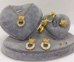 Stainless steel jewelry Necklace Earrings Ring bracelet set Wholesale