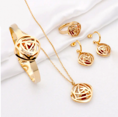 Stainless steel jewelry Necklace Earrings Ring bracelet set Wholesale
