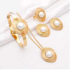 Stainless steel jewelry Necklace Earrings Ring bracelet set Wholesale