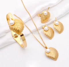 Stainless steel jewelry Necklace Earrings Ring bracelet set Wholesale