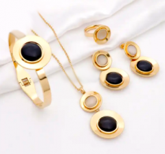 Stainless steel jewelry Necklace Earrings Ring bracelet set Wholesale