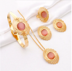 Stainless steel jewelry Necklace Earrings Ring bracelet set Wholesale