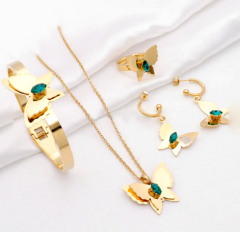 Stainless steel jewelry Necklace Earrings Ring bracelet set Wholesale
