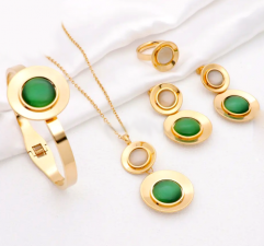 Stainless steel jewelry Necklace Earrings Ring bracelet set Wholesale