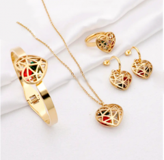 Stainless steel jewelry Necklace Earrings Ring bracelet set Wholesale