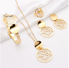 Stainless steel jewelry Necklace Earrings Ring bracelet set Wholesale
