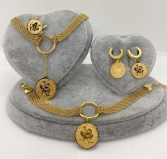 Stainless steel jewelry Necklace Earrings Ring bracelet set Wholesale