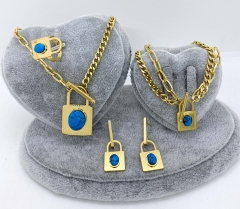 Stainless steel jewelry Necklace Earrings Ring bracelet set Wholesale